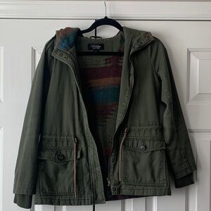 CoffeeShop Olive Green Women's Jacket with Hood